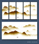 意境抽象国画山水画