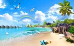 3D阳光海滩度假别墅唯美海景