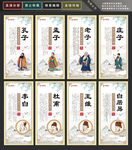 古代名人展板