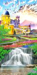 梦幻城堡瀑布美丽风景画玄关