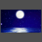 蓝色海洋星空圆月升起视频素材