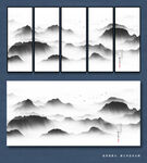 新中式抽象山画