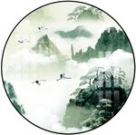 圆形山水画