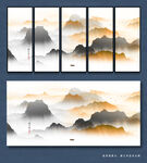 客厅水墨山水画