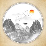 圆形水墨画  