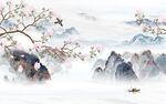 花鸟 新款山水墙画 tif分层