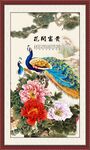 花开富贵孔雀图