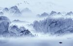 现代 客厅中式山水 TIF分层