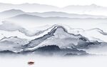 简约意境山水背景 tif分层