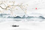 中式工笔花鸟背景墙