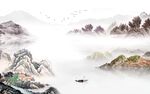 客厅中式背景山水 TIF分层