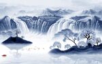 中国风新款中式山水 tif分层
