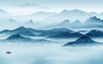 高档客厅山水背景 TIF分层