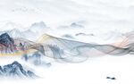 新中式客厅新款山水 tif分层