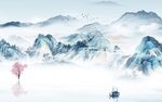 中式电视山水背景 tif分层