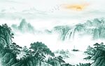 中式客厅高端山水 TIF分层