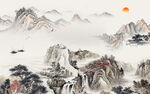 爆款高端山水背景 tif分层
