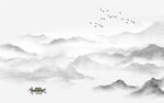 雅士白新中式山水电视背景墙