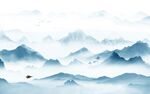 中国风电视客厅山水 TIF分层