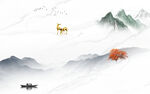 中式最新款山水画 tif分层