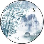 圆形山水画