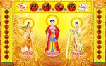 现代简约佛教西方三圣佛文化静