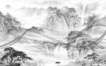 客厅背景中式山水 tif分层
