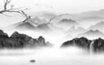 灰色大气高雅山水 tif分层