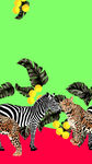 斑马豹子叶子数码印花