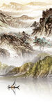 国画风景山水玄关 TIF分层