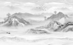 背景墙高清山水墙画 TIF分层