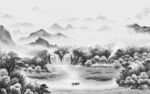 国画客厅风景山水 tif分层