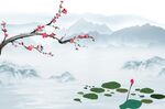 荷花背景墙