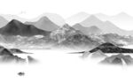 中国风客厅山水背景 TIF分层
