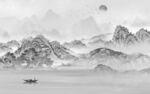 人气客厅山水背景 TIF分层