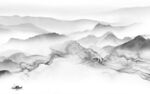 现代 客厅山水背景 TIF分层