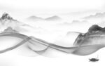 别墅 灰色山水框画 TIF分层