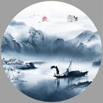 圆形山水画