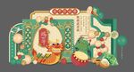 端午节美陈背景设计素材