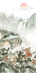 中国风新玄关画山水 TIF分层