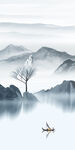 现代 玄关中式山水 TIF分层