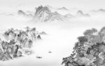 新品客厅画山水图 tif分层