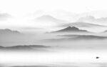 水墨客厅画山水图 tif分层