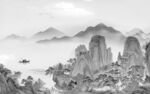 高档 中式灰色山水 TIF分层