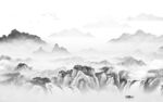人气 客厅灰山水画 TIF分层