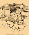 线描风景画