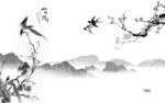 花鸟 大气现代山水 tif分层