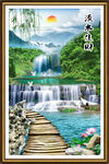 竖幅山水画