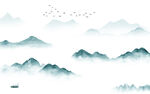 人气中式简约山水 tif分层