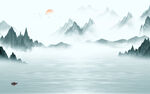 山水背景画 tif分层